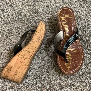 Sam Edelman Black Platform Flip Flops